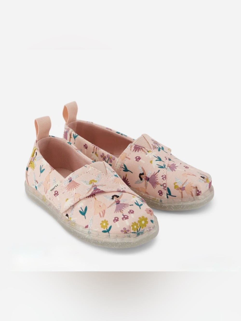 TOMS Alpargata Glitter Fairy Garden Toddler Shoes - Size: 8T - Like New!